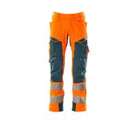Mascot Accelerate Safe Trousers With Kneepad Pockets - Hi-Vis Orange/dark Petroleum (34.5) (Leg Length - Regular)