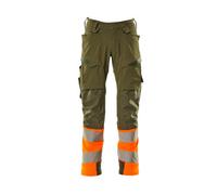 Mascot Accelerate Safe Trousers With Kneepad Pockets - Moss Green/orange (30.5) (Leg Length - Regular)