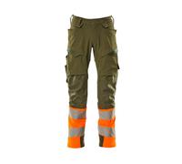 Mascot Accelerate Safe Trousers With Kneepad Pockets - Moss Green/orange (31.5) (Leg Length - Short)