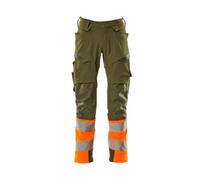 Mascot Accelerate Safe Trousers With Kneepad Pockets - Moss Green/orange (32.5) (Leg Length - Regular)