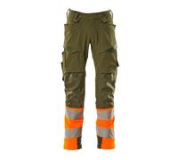 Mascot Accelerate Safe Trousers With Kneepad Pockets - Moss Green/orange (34.5) (Leg Length - Short)