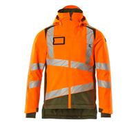Mascot Accelerate Safe Winter Jacket With Climascot (Hi-Vis Orange/moss Green) (X Large)