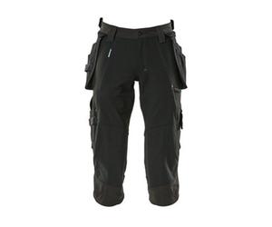 Mascot Advanced A3/4 Length Trousers With Holster Pockets (Black) (28) (Leg Length - Regular)