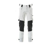 Mascot Advanced Trousers With Dyneema Kneepad Pockets - White (32.5) (Leg Length - Short)