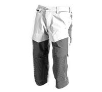 Mascot Customized Craftsmen's 3/4 Trousers With Kneepad Pockets - White/stone Grey (33.5) (Leg Length - Regular)
