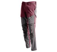 Mascot Customized Stretch Trousers With Kneepad Pockets - Bordeaux/stone Grey (32.5) (Leg Length - Long)