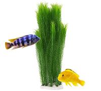 Mascot Pets 40cm Life LIke Tall Large Green Plastic Artificial Plant Wild Bush Reeds for Aquarium Fish Tank Aquatic Greenery Décor Decoration Water Grass Plants Hide