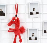 Mascot Pony Keychain Plush Toy - Chosen Cool Black Horse Soft Stuffed Doll, Elegant Pendant, Multi-Functional Ornament for Decoration, Gift & Daily Carry