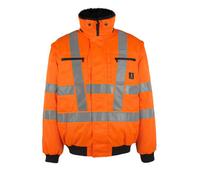 Mascot 05020-660-14 Innsbruck Safe Arctic Detachable Pile Lining Water Repellent Class 3 Pilot Jacket, Size 4XL, Hi-Vis Orange