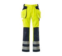 Mascot Safe Compete Almas Craftsmen's Trousers (Hi-Vis Yellow/navy Blue) (32.5) (Leg Length - Long)