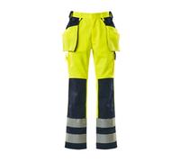 Mascot Safe Compete Almas Craftsmen's Trousers (Hi-Vis Yellow/navy Blue) (44.5) (Leg Length - Long)