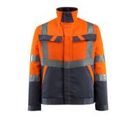 Mascot Safe Light Forster Work Jacket (Hi-Vis Orange/dark Navy Blue) (X Large)
