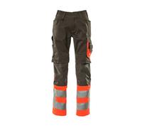 Mascot Safe Supreme Leeds Trousers - Dark Anthracite/hi-Vis Red (35.5) (Leg Length - Long)