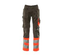 Mascot Safe Supreme Leeds Trousers - Dark Anthracite/hi-Vis Red (46.5) (Leg Length - Long)