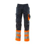 Mascot Safe Supreme Leeds Trousers - Dark Navy Blue/hi-Vis Orange (36.5) (Leg Length - Long)
