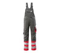 Mascot Safe Supreme Sunderland Bib & Brace - Dark Anthracite/hi-Vis Red (32.5) (Leg Length - Long)