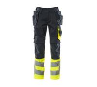 Mascot Safe Supreme Trousers With Holster Pockets (Dark Navy/hi-Vis Yellow) (31.5) (Leg Length - Long)