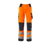 Mascot Safe Supreme Trousers With Kneepad Pockets (Hi-Vis Orange/dark Navy) (40.5) (Leg Length - Regular)