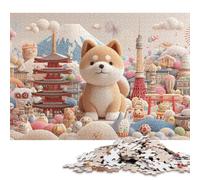 Mascot Shiba Inu 300 Pieces Wooden Jigsaw Puzzle Adults Fun Decoration Toy Intellectual Game Stress Relief Education Game Relaxation And Intelligence 300pcs (40x28cm)