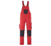 Mascot Workwear 12069 Unique Bib & Brace with kneepad pockets Red/ 50.5" 32"