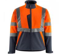 Mascot 15902-253-14010 Kiama Safe Light Fleece on Inner Side Class 2 Softshell Jacket, Size 2XL, Hi-Vis Orange/Dark Navy