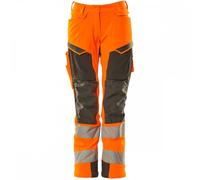 Mascot Accelerate Safe Ladies Diamond Fit Trousers With Kneepad Pockets - Hi-Vis Orange/grey (48) (Leg Length - Short)