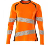 Mascot Workwear 19091 Long-Sleeved Ladies Fit T-Shirt Hi-Vis Orange/Da L