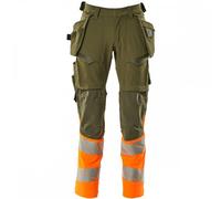 Mascot Accelerate Safe Trousers With Holster Pockets - Moss Green/orange (40.5) (Leg Length - Regular)