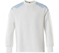 Mascot Workwear 20084 Sweatshirt White/Azure Blue 4XL Colour: White/Az 4XL
