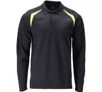 Mascot Workwear 21583 Polo Shirt, long-sleeved Dark Navy/Hi-Vis Yellow 4XL