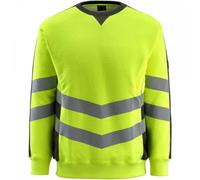 Mascot 50126-932-1709 Wigton Safe Supreme Modern Fit Class 3 Sweatshirt, Size S, Hi-Vis Yellow/Black