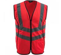 Mascot Workwear 50145 Safe Supreme Traffic Vest Hi-Vis Red XL Colour: XL