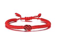 Mascoto Lucky Red String Line Bracelet for Good Fortune Success and Kabbalah Protection, Against Evil Eye Handmade Jewellery Cord for Woman and Man (Magic knot)