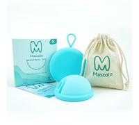 Mascoto® New Generation Menstrual Discs with Loop, Flat-fit Cup, Reusable Medical-Grade Silicone, Ultra Comfortable Tampon & Pad Alternative, Mess-Free Period Sex (Small)