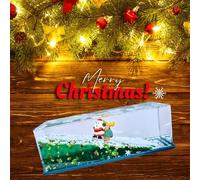 Mascoto Santa and Rudolph Christmas Decoration Models in Fluid Drift bottle, for Office and House, Liquid Paperweight Decoration, Stress Relief and Gifts