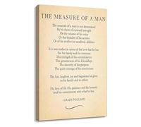 Masculine Philosophy Wall Art, Featuring “The Measure of a Man” Excerpt, Minimalist Black Text Canvas Print for Modern Interiors(Unframed,16x24inch(40x60cm))
