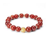 MASDRTRE Beaded Bracelet Healing Multi-Crystal Bracelets | S925 Silver Red Agate | for Wealth, Good Fortune, Inspiration, Passion, Confidence | Gift for Women Man all Ages (10mm)