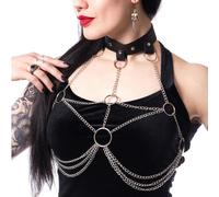 Mase Harness Ladies Black One Size Goth Emo Punk Chain Link Gothic Women