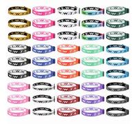 Masedy 45PCS WWJD Webbing Bracelets for Men Women What Would Jesus Do Bracelets Adjustable Religious Christian Bracelets Bulk Colorful Woven Wristbands Faith Bracelet for Fundraisers, 25.4 cm, Woven
