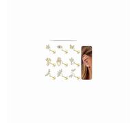 Masedy 9PCS 14K Gold Threadless Cartilage Stud Earrings for Women 16G Flat Back Earring 316L Stainless Steel Push in Stud Earring Hypoallergenic Helix Lobe Tragus Piercing Conch Rook Jewelry 6/8mm