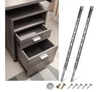 Masendelk 2 Pair Ball Bearing Drawer Slides 13.5 Inch / 342mm, 2 Fold Metal Drawer Tracks, Two Way Slide Track Rail Glides with Mounting Screws - 0.67 Inch Wide