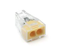 Masendelk 20pcs 2 Port Push-in Electrical Wire Connector, PCT-102 Quick Connection Terminal Compact Wire Connector for Solid Stranded Wires