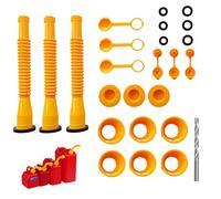 MASENKELI Gas Can Spout Replacement 3-Kit for Old Style Cans, No Spill Anti-Leak Fuel Nozzle & Vent Kit, Easy Pour Design for 5 Gallon Plastic Gas Cans, Diesel & Gasoline Containers