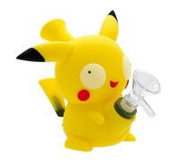 Masenyee 12cm Mini Evil PIKAPI Silicone Bong with 14.5mm Bowl and 12mm Strainer, Compact to Carry, Chillum Silicone Water Pipe, Easy washing(Evil Yellow)