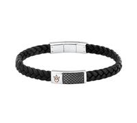 Maserati Bracelet Leather JM424AVE26 - Man - Faux Leather Black 19 cm