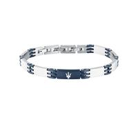 Maserati Ceramic Men's Chain Bracelet | Steel, Ceramic, Black Color, Silver, Size 18.5 cm