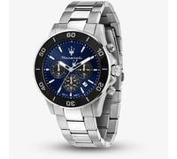 Maserati Men's Competizione Racing-Inspired Stainless Steel Sapphire Crystal Analogue Quartz Watch One Size Silver