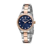 Maserati Competizione Crystal Accents Two Tone Stainless Steel Blue Dial Quartz R8853100507 100M Women's Watch