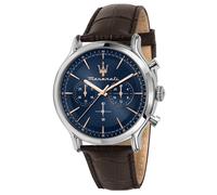 Maserati Gents Epoca Blue Dial Chronograph Brown Leather Strap Watch