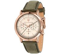 Maserati Men's Watch, Chronograph, Analogue, Leather Strap, Waterproof, Vintage Collection, Gift for Men - R8871633007